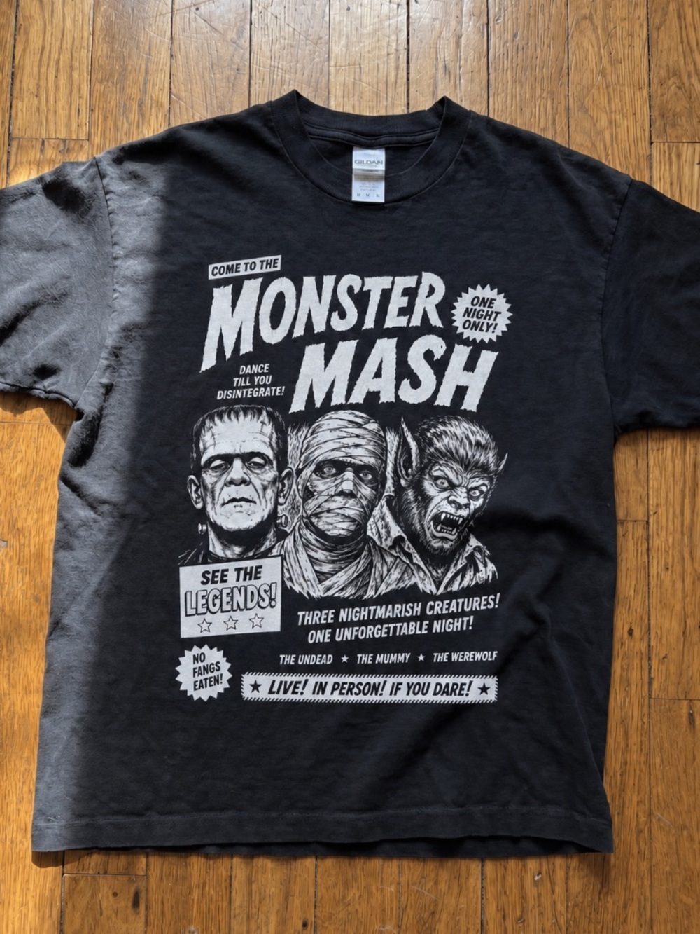 Monster Mash Halloween Graphic Tee Frankenstein Mummy Shirt